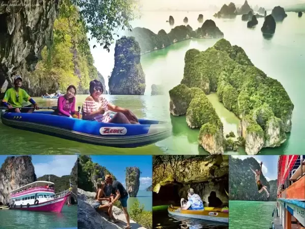 JAMES BOND ISLAND 1 DAY TOUR BY BIG BOAT. SEA CAVE ​CANOEING IN PHANG NGA BAY.