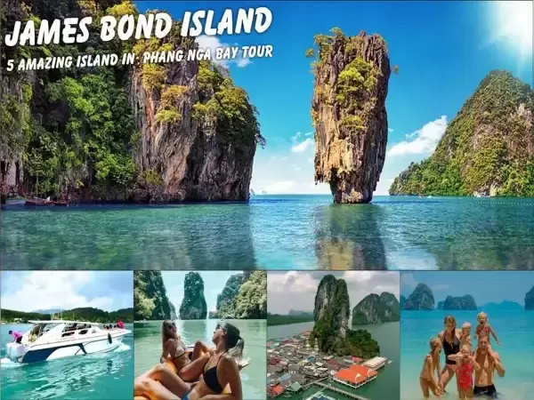 JAMES BOND 5 ISLAND TOUR BY SPEED BOAT 1 DAY PHANG NGA BAY SEA CAVE CANOEING 
