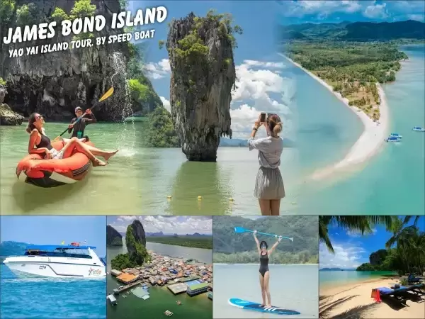 JAMES BOND ISLAND AND YAO YAI ISLAND. ​ CANOEING IN SEA CAVE AT PHANG NGA BAY. 1 DAY TOUR BY SPEED BOAT.