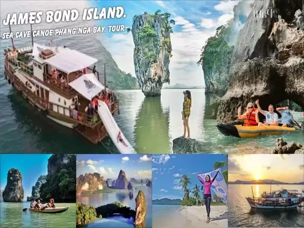 JAMES BOND ISLAND PHANG NGA BAY SEA CAVE CANOE 4 ISLAND DAY TOUR BY BIG BOAT