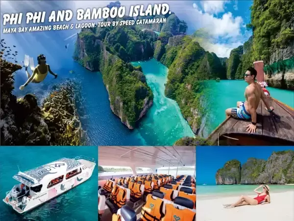 Phi Phi Island tour Maya Bay + Blue lagoon + Bamboo Island tour by speed catamaran