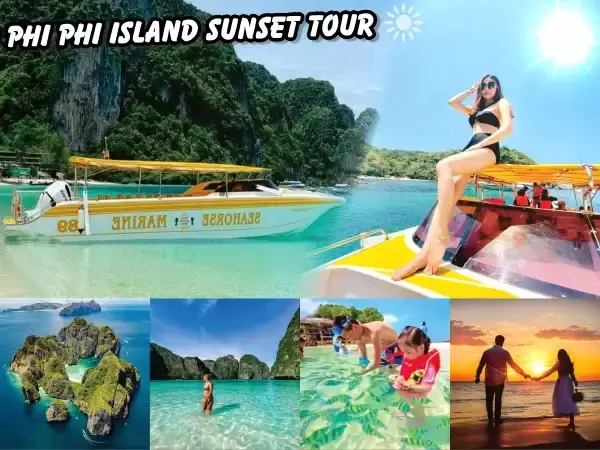 Phi Phi island tour Maya bay + Maiton and khai island Romatic Sunset. Small group Advoids the crowds Tour By speed boat