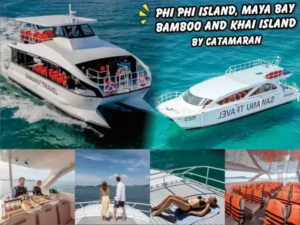 ​Phi Phi island tour Maya bay + bamboo or khai island ​by Premium catamaran