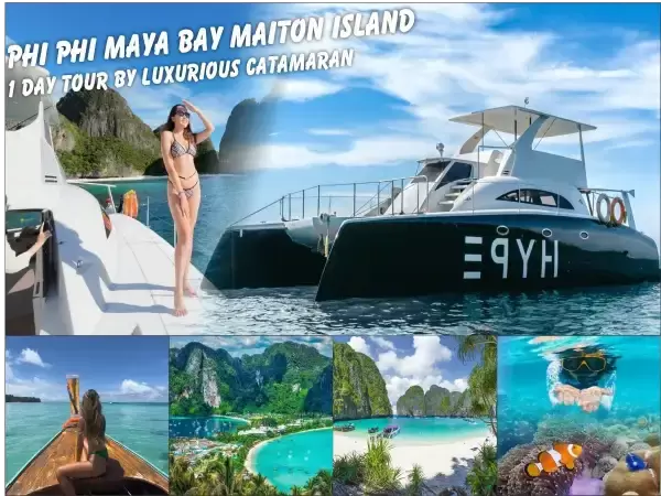 Phi Phi Island tour Maya Bay + Blue Lagoon + Maiton Island tour by luxury catamaran